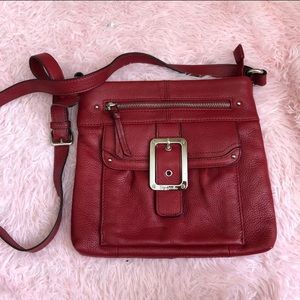 Tignanello leather red crossbody bag